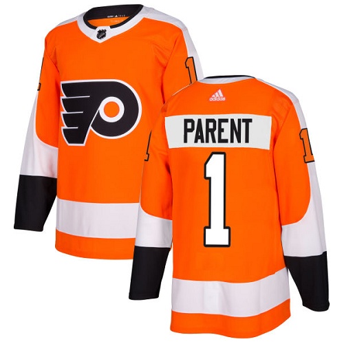 Adidas Flyers #1 Bernie Parent Orange Home Authentic Stitched NHL Jersey
